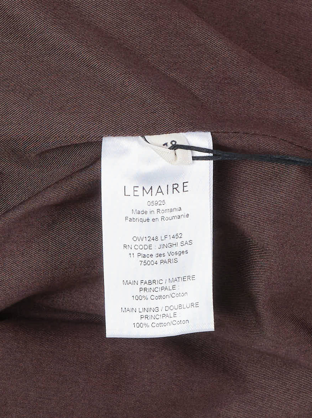 Lemaire short blouson in brown heavy cotton with pointed collar, flap pockets and elasticated hem - view 3