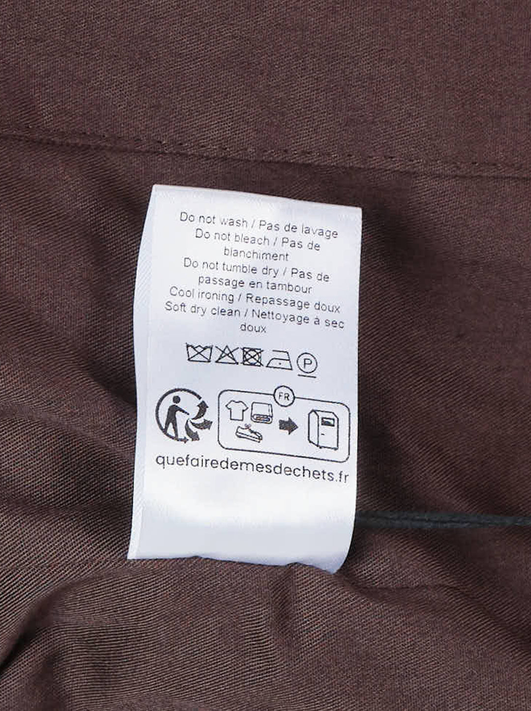 Lemaire short blouson in brown heavy cotton with pointed collar, flap pockets and elasticated hem - view 4