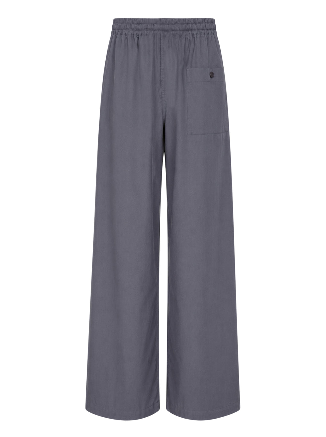 Lemaire Light Cotton Pyjama Pants in slate grey, featuring a wide-leg silhouette, elasticated waistband, and tonal drawstring tie with single button fastening - view 2
