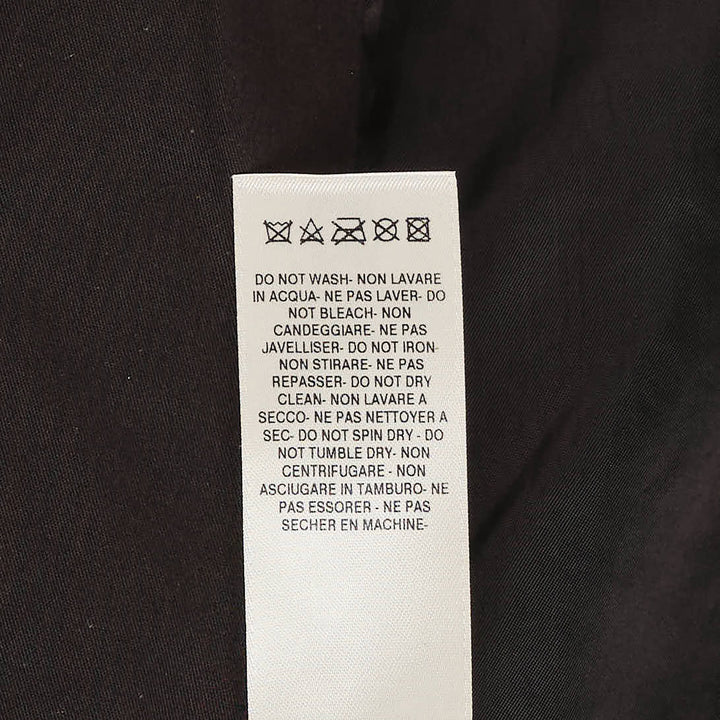 Rick Owens sleeveless black grained leather shirt with oversized draped collar, hidden front placket, and two patch pockets in a longline silhouette - view 3