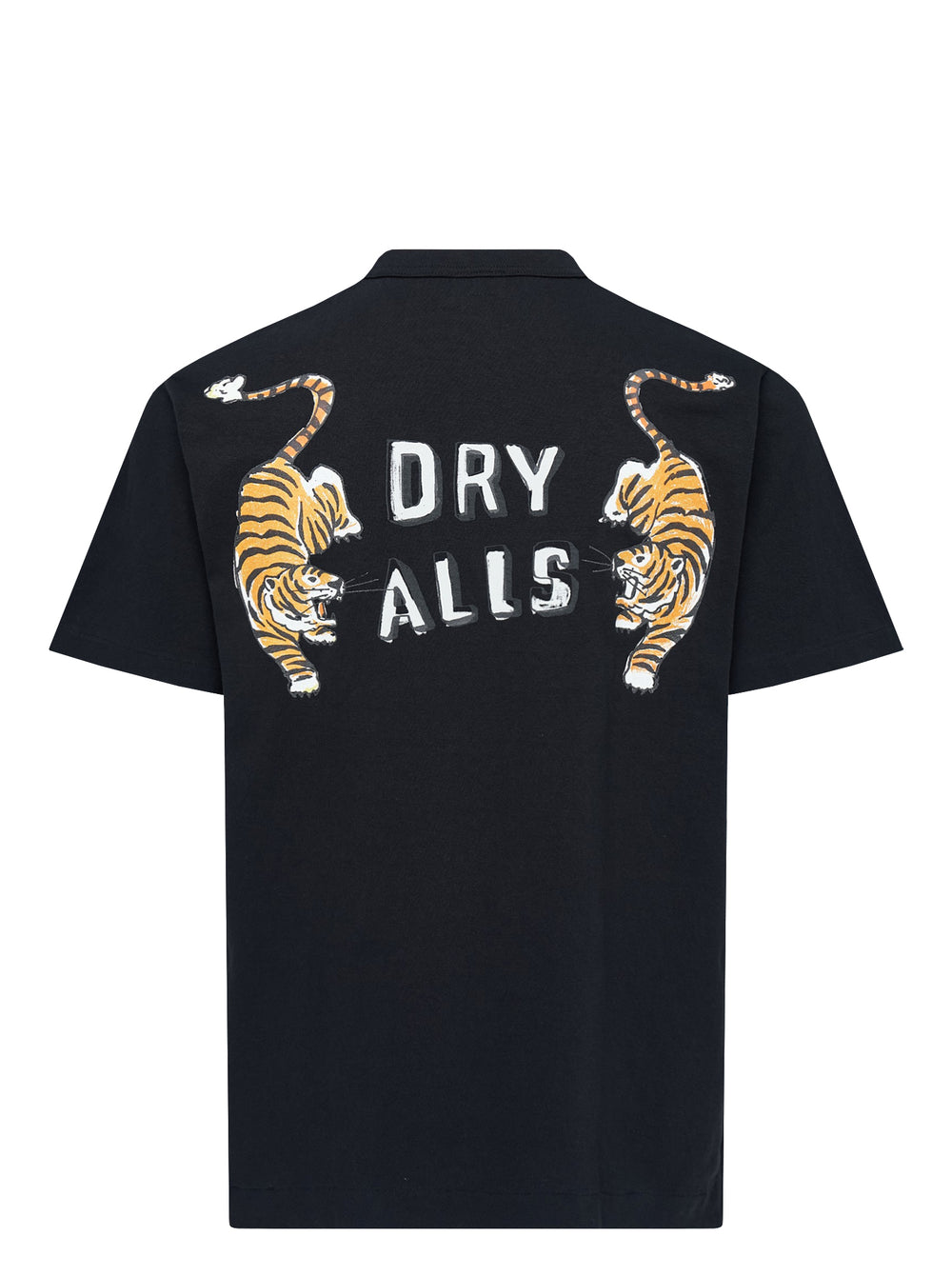 Human Made black short sleeve graphic t-shirt with white and grey hand-drawn arched logo print on the chest - view 2