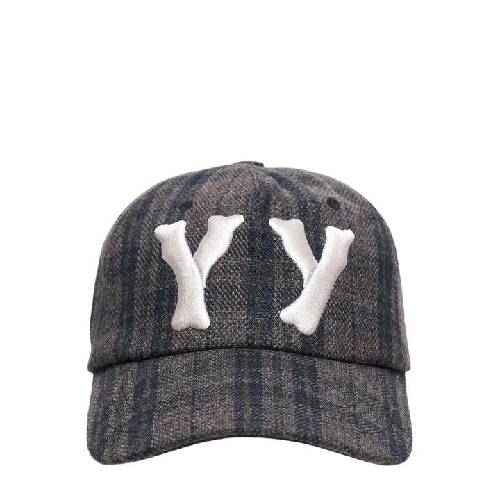 Checkered Bone Embroidered Ball Cap