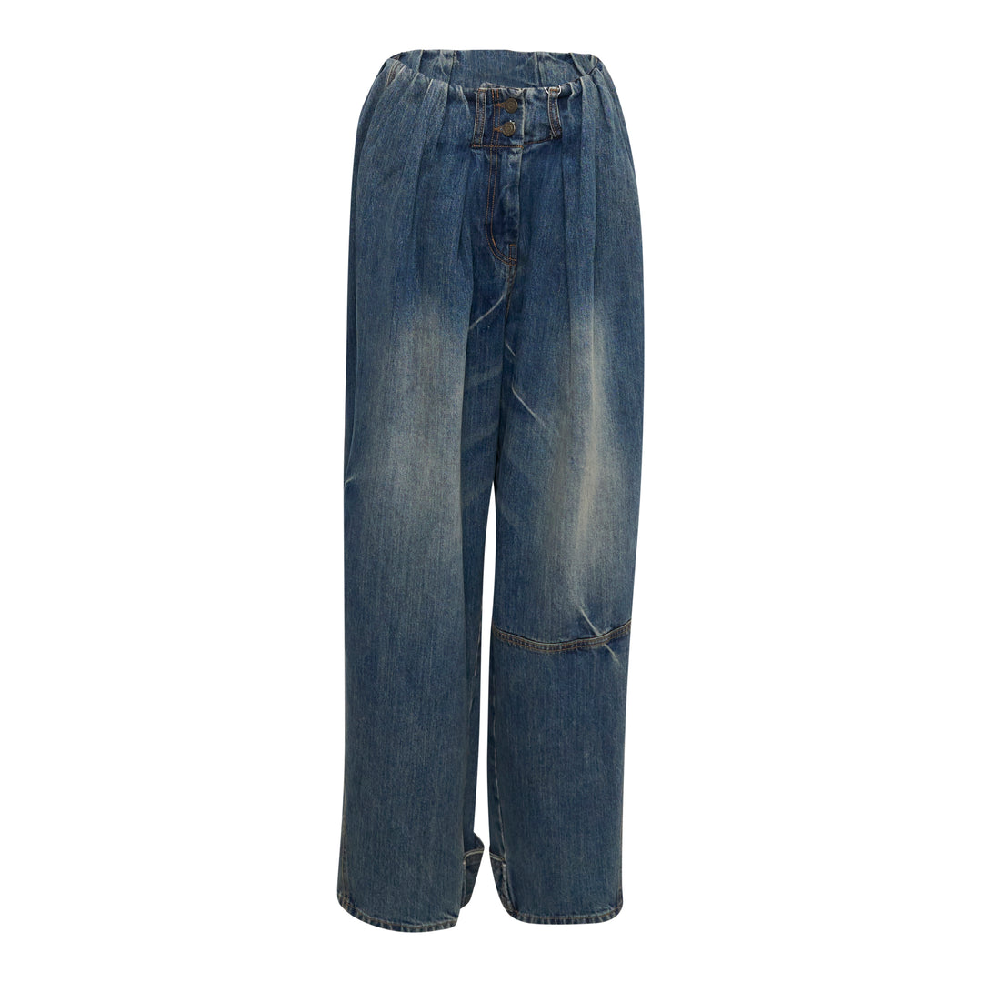 Full Gather Wide Leg Jeans