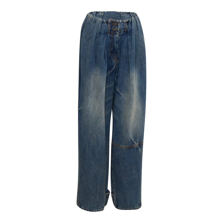 Full Gather Wide Leg Jeans