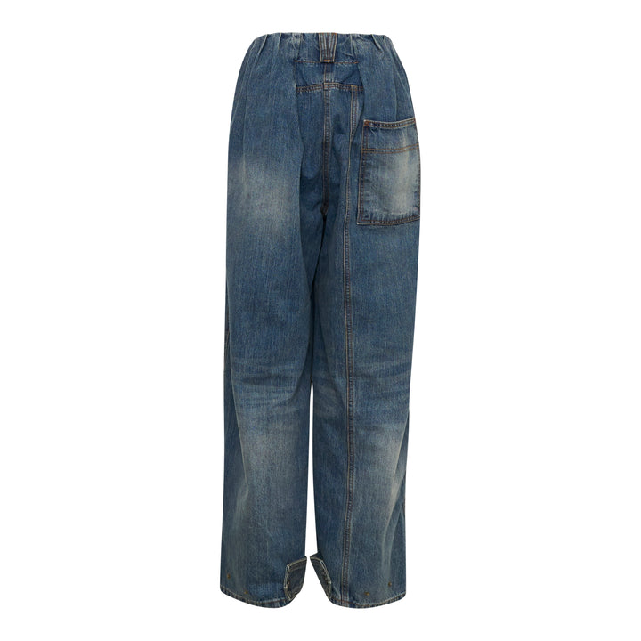 Full Gather Wide Leg Jeans