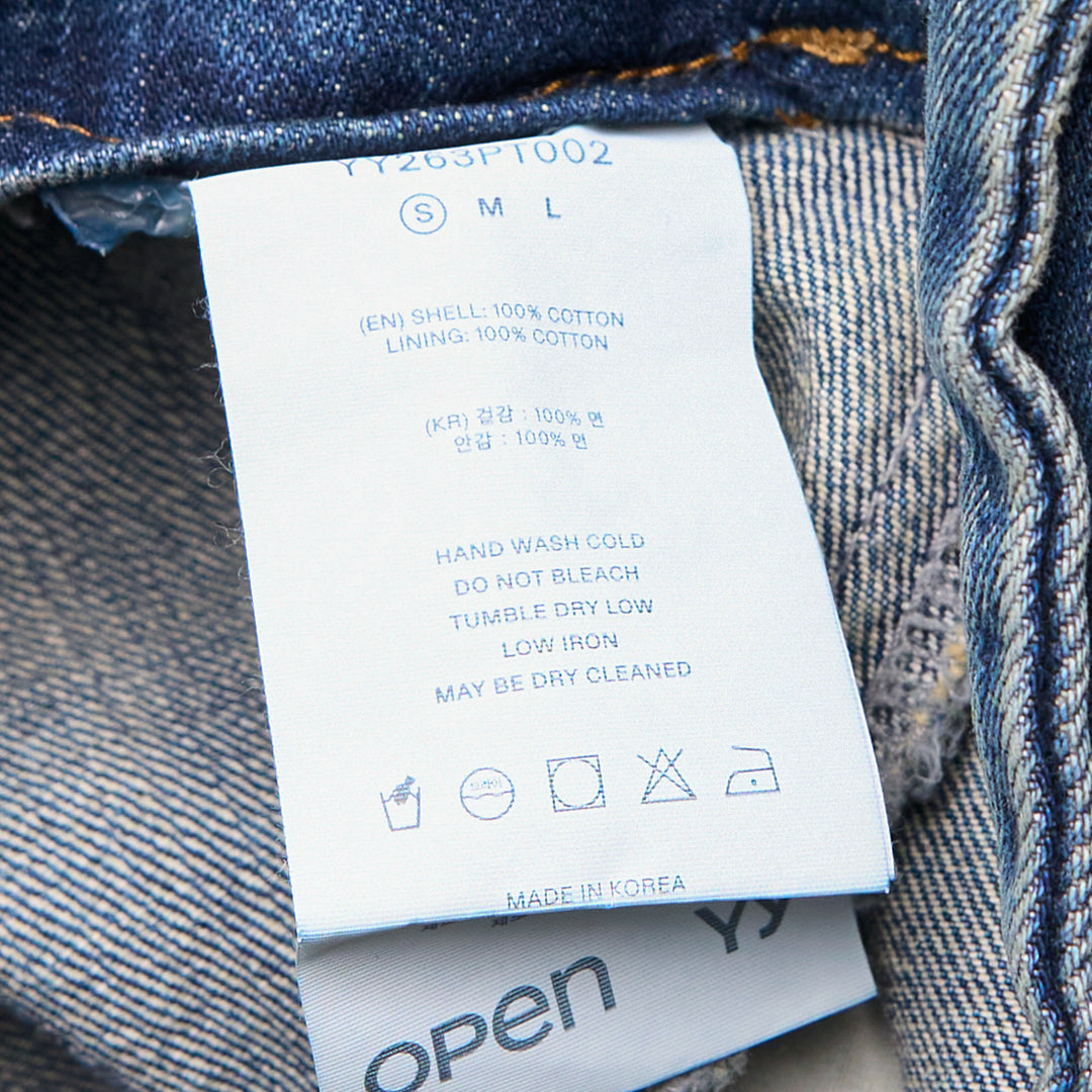 Full Gather Wide Leg Jeans