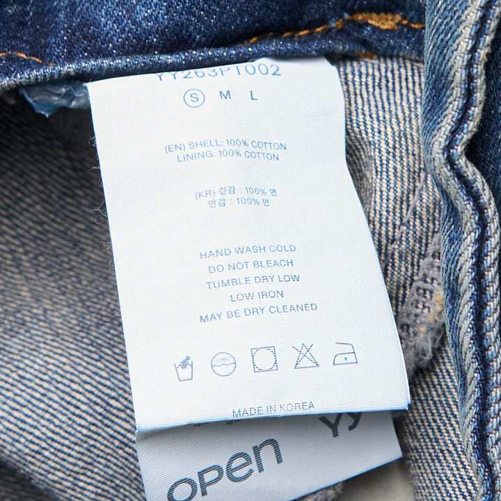 Full Gather Wide Leg Jeans