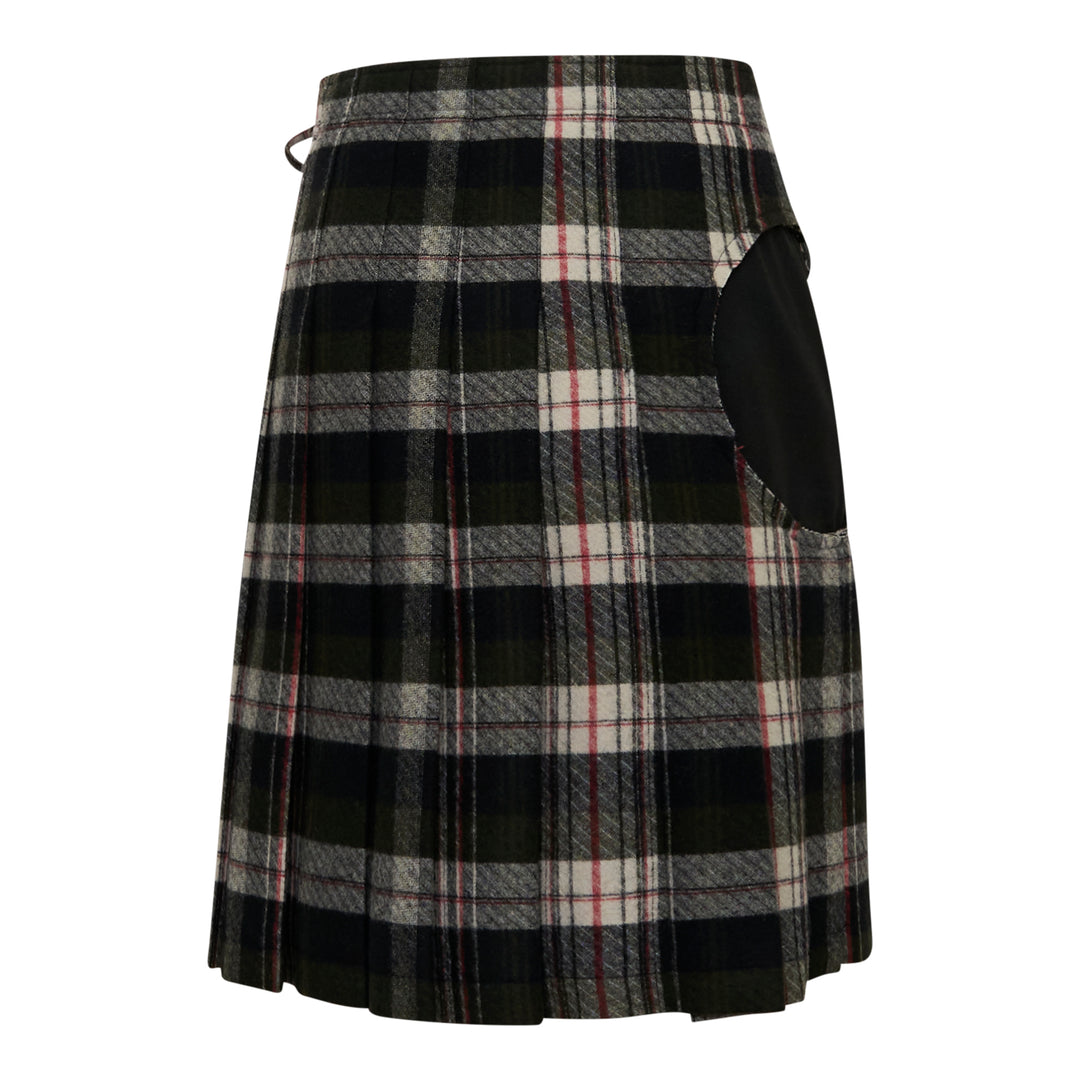 Fringed Plaid Wrap Skirt
