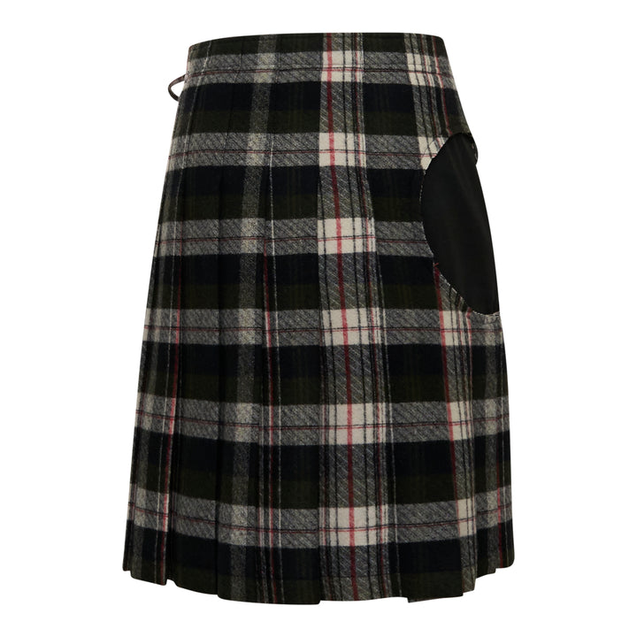 Fringed Plaid Wrap Skirt
