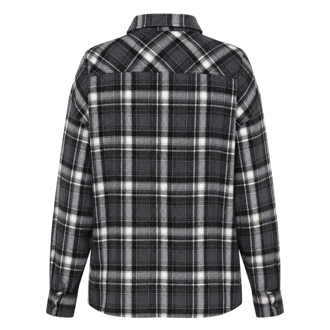 Checkered Crinkle Ruffle Shirt
