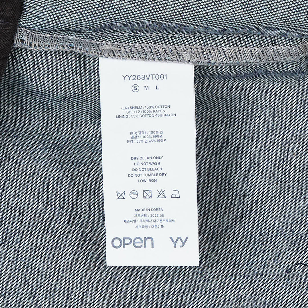 Velvet Denim Cargo Vest