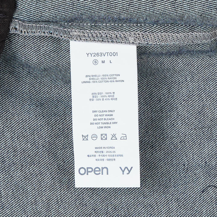 Velvet Denim Cargo Vest