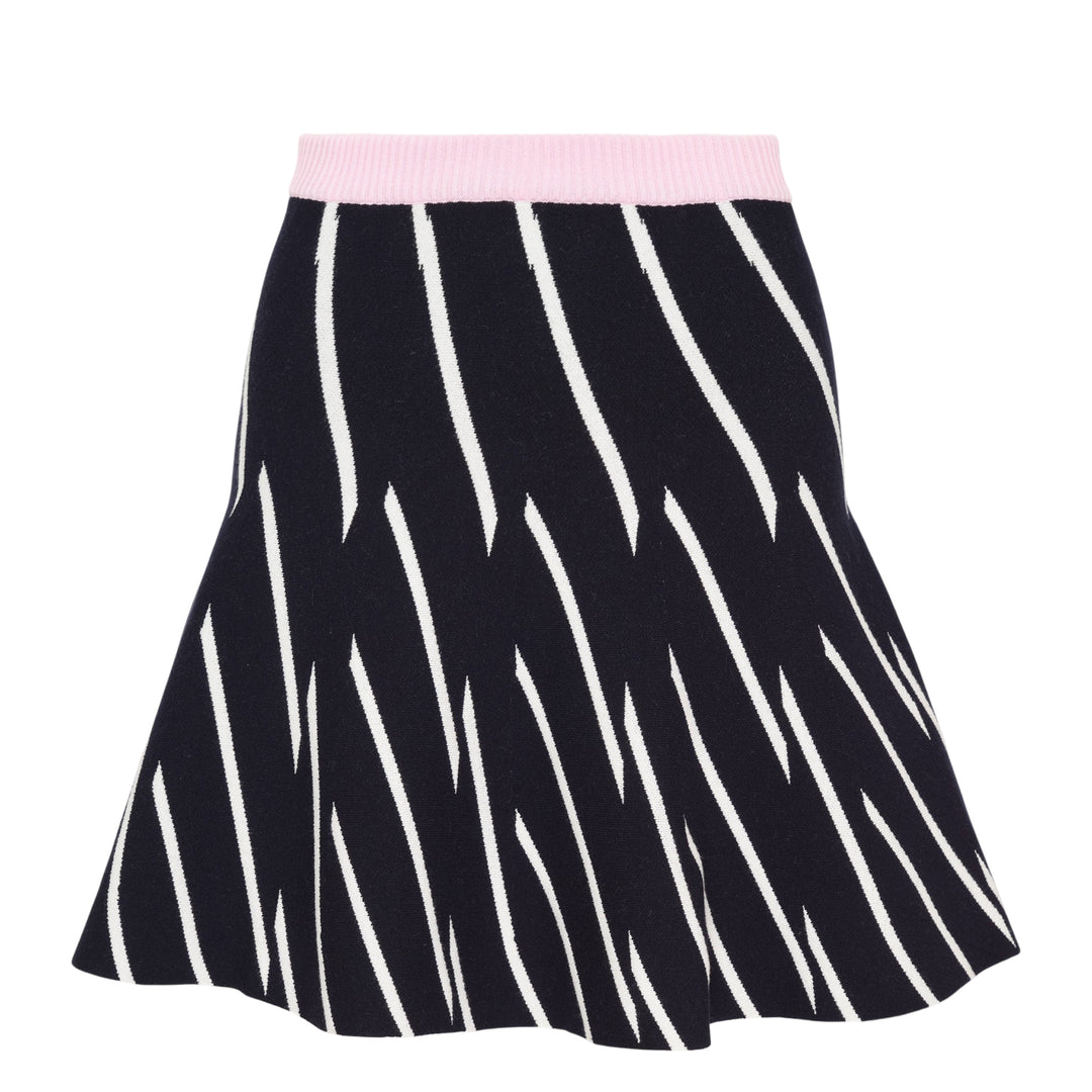 Diagonal Stripes Knit Skirt