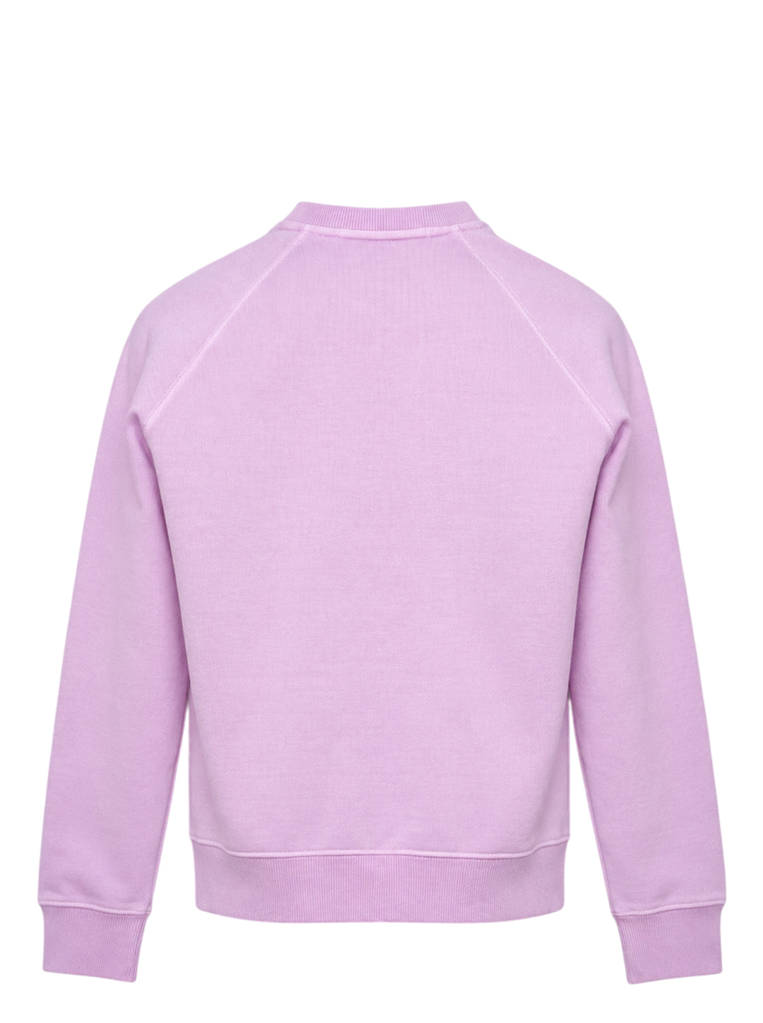 MSGM Bathrobe Cat Sweatshirt in lilac with gothic MSGM logo, illustrated kitten in a monogrammed bathrobe, and 'Late Check Out' slogan print on the chest - view 2