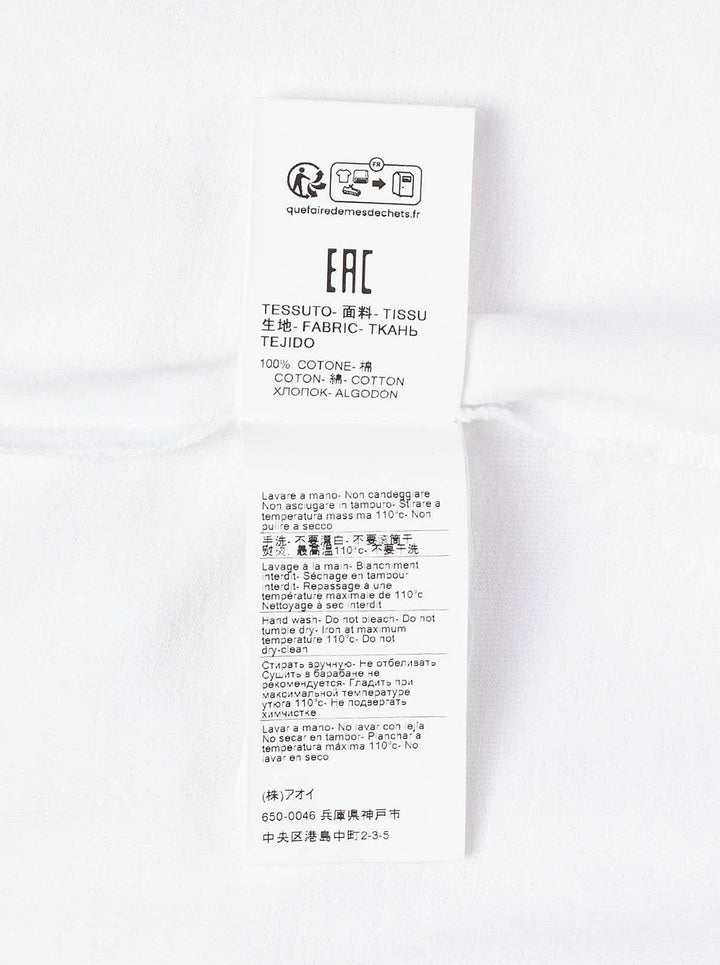 MSGM white oversized crew-neck tee featuring an airbrushed pink cat-in-a-teacup graphic with rhinestone crystal embellishments and MSGM script lettering - view 3