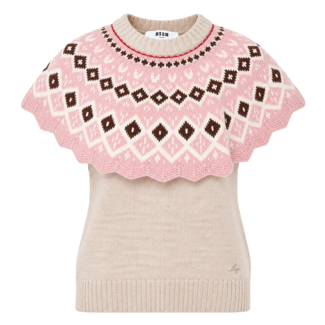 Knit Top With Capelet