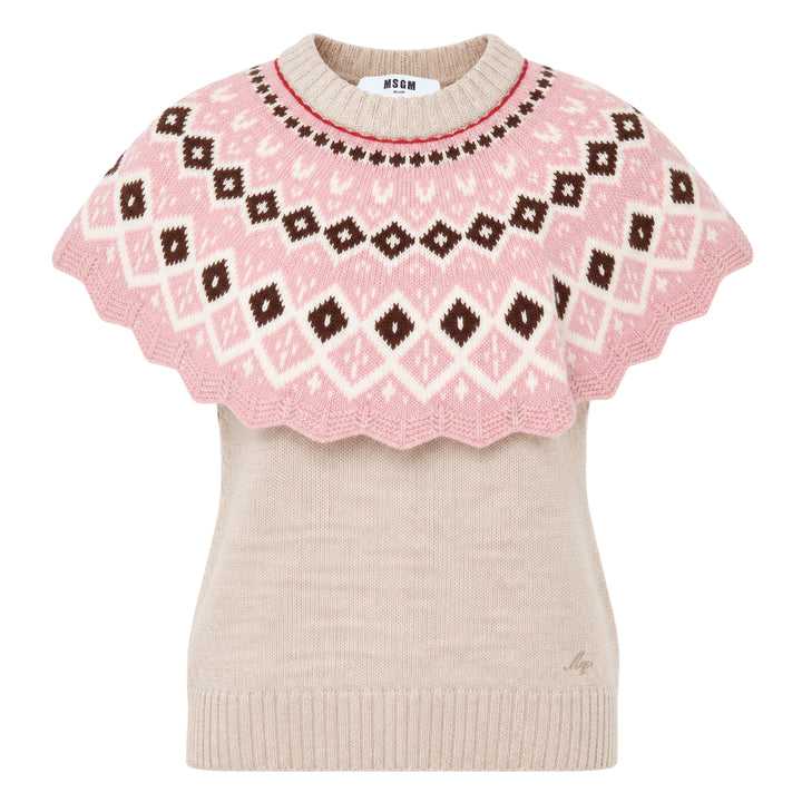 Knit Top With Capelet