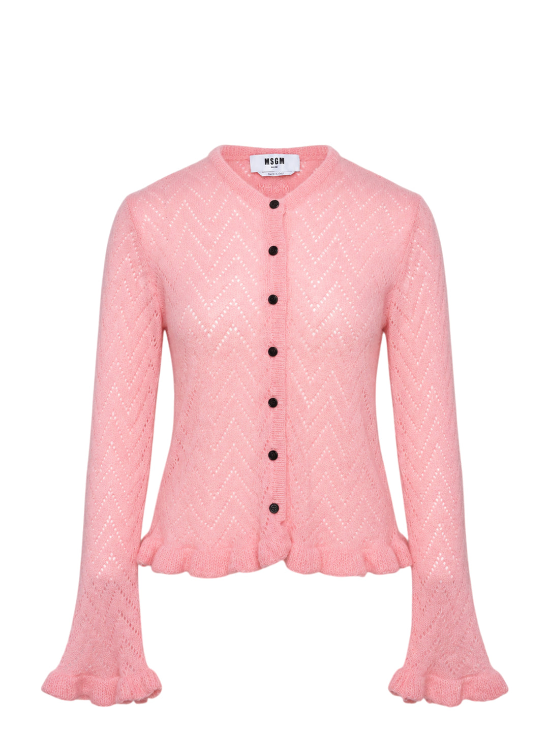 MSGM Ruffle Trim Pointelle Cardigan