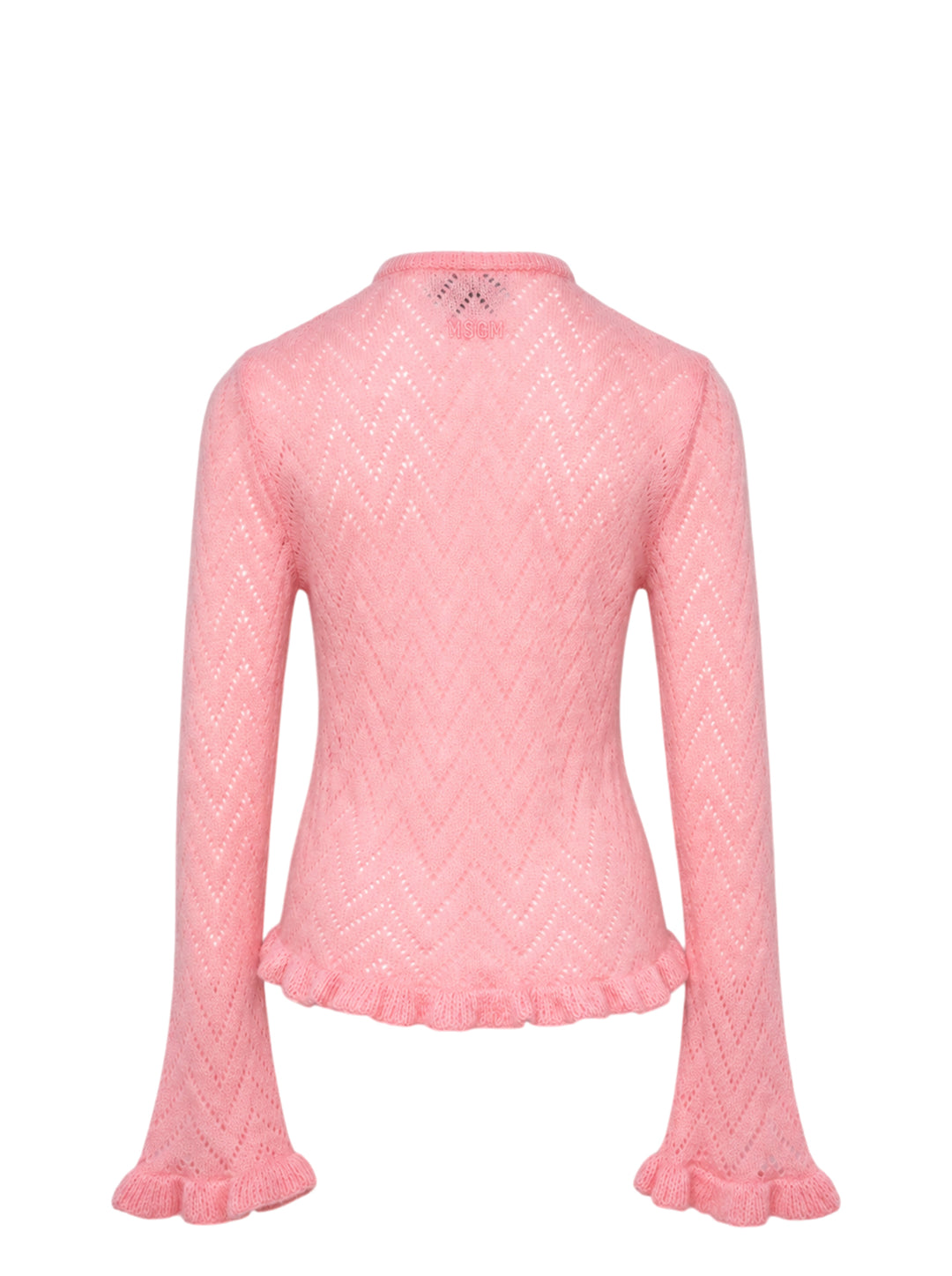 MSGM Ruffle Trim Pointelle Cardigan - view 2