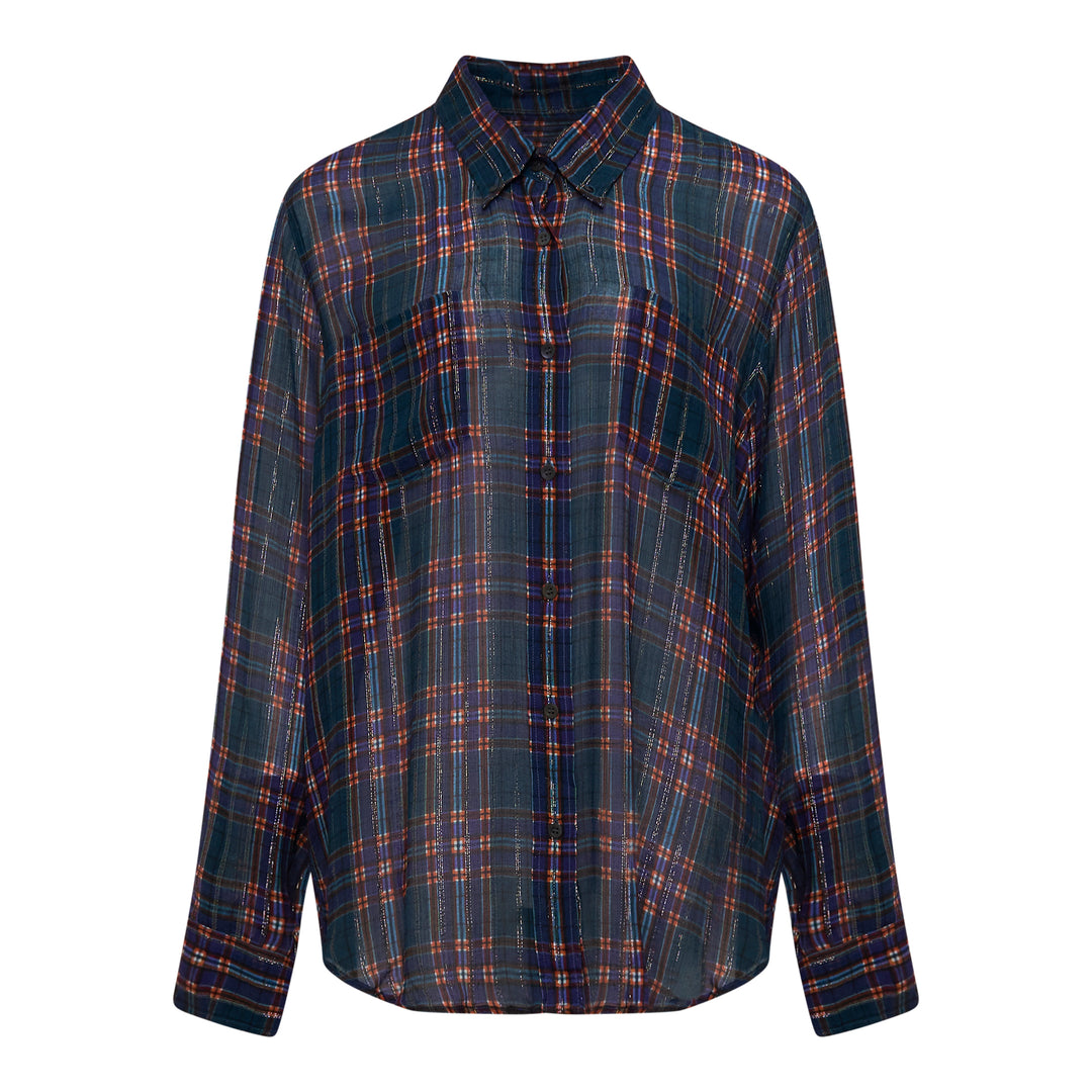 Loose Fit Plaid Button Shirt