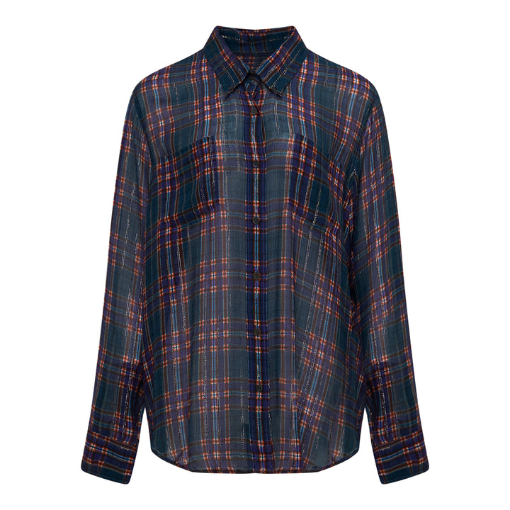 Loose Fit Plaid Button Shirt