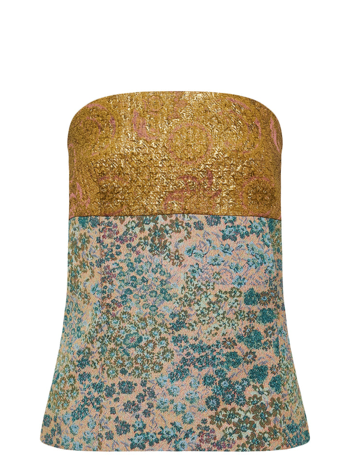 Dries Van Noten Floral Patchwork Structured Bustier