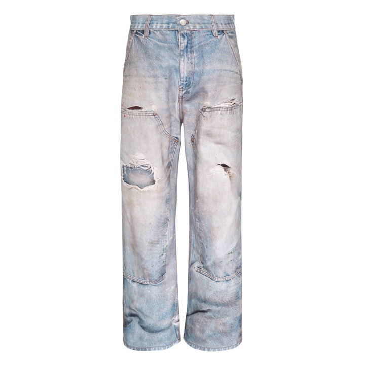 Distressed Trompe-l'Œil Carpenter Jeans