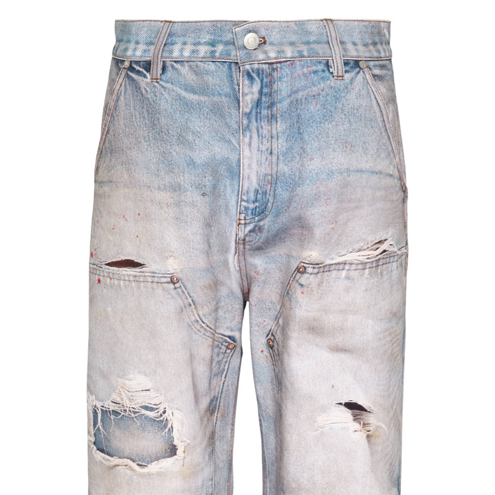 Distressed Trompe-l'Œil Carpenter Jeans