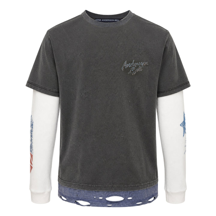 Distressed Layered Long Sleeve Tee