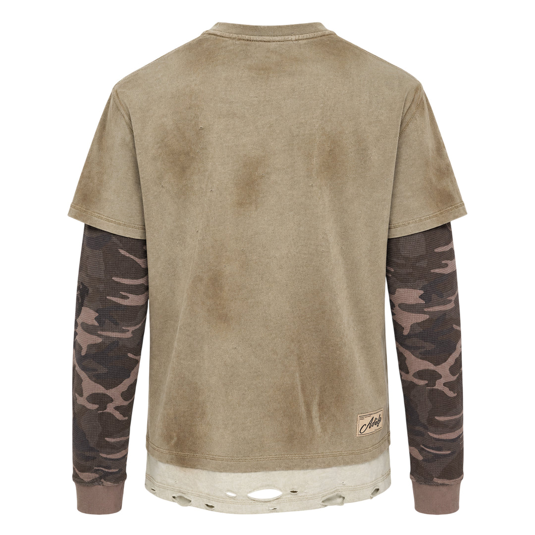Distressed Layered Long Sleeve Tee