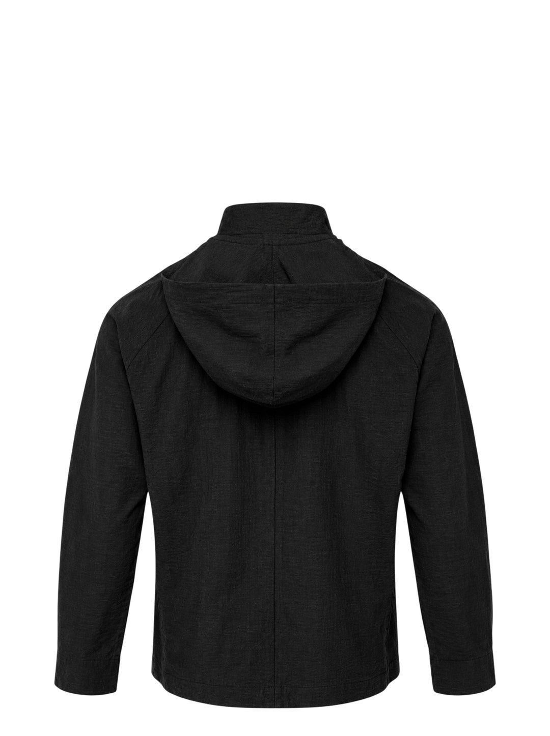 Homme Plissé Issey Miyake Opacity Blouson in black, featuring a mandarin collar, tonal button-front closure, epaulette shoulder detailing, and button tab cuffs - view 2
