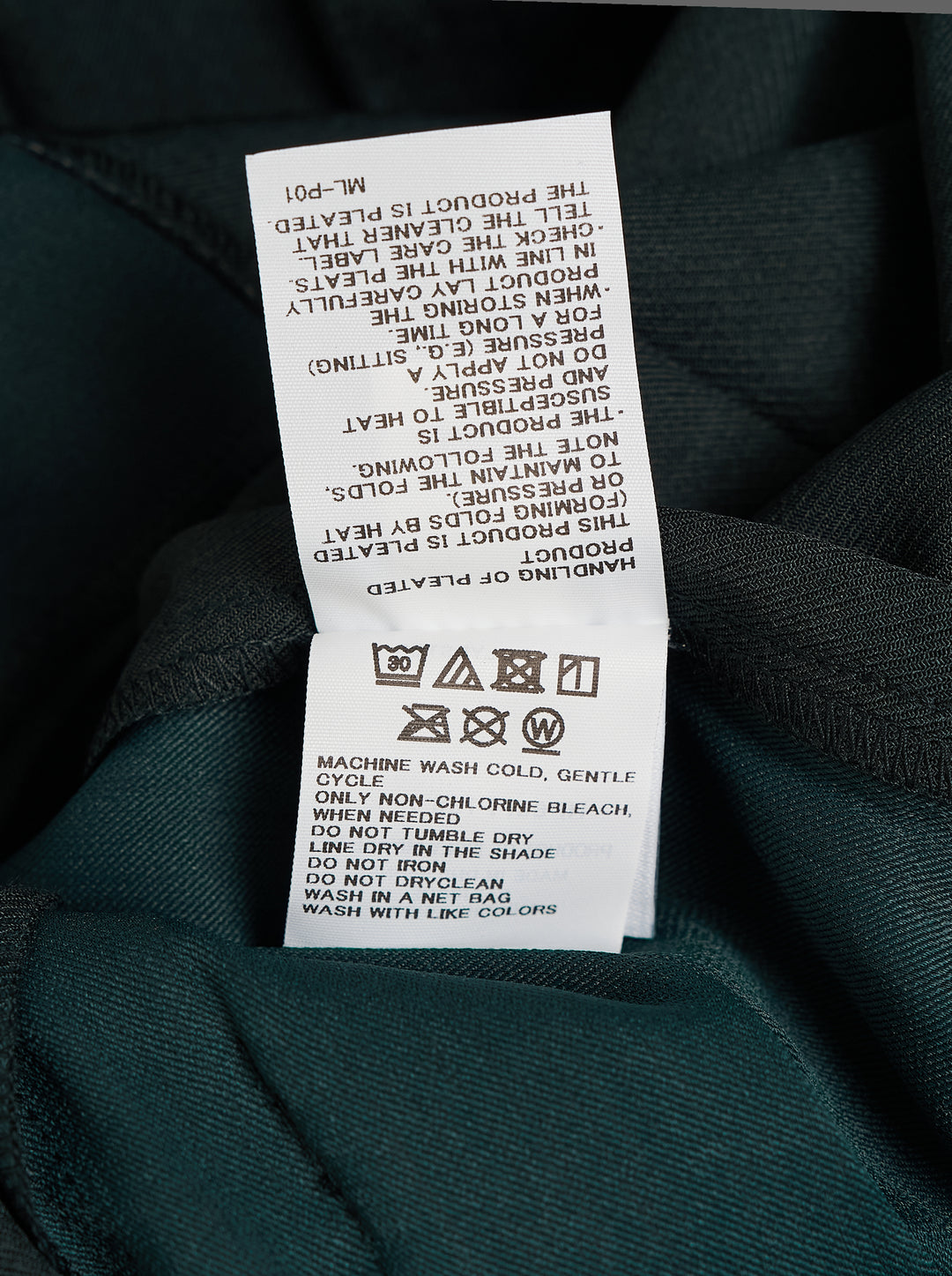 Homme Plissé Issey Miyake Edge Ensemble Pleated Pants in deep teal, featuring wide-leg silhouette with cascading knife pleats and a layered horizontal knee seam, shown flat on white background - view 4