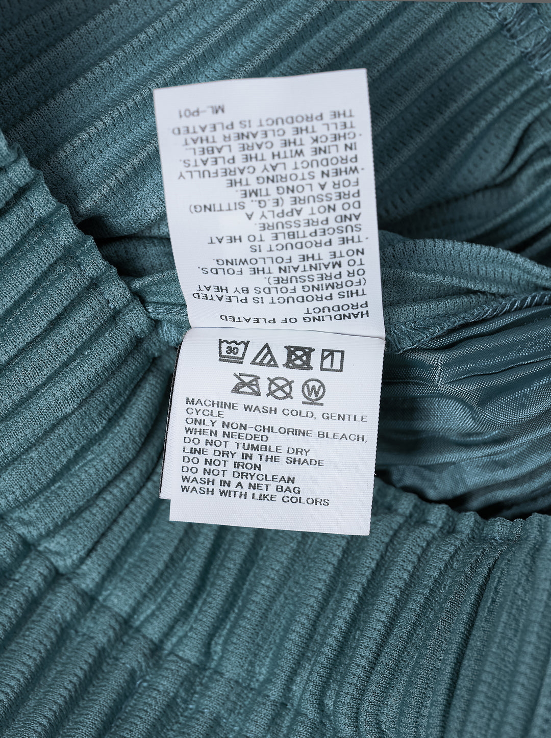 Homme Plissé Issey Miyake Color Pleats 2 pleated pants in teal with signature vertical steam pleats and elastic waistband, straight-leg silhouette, front view - view 3