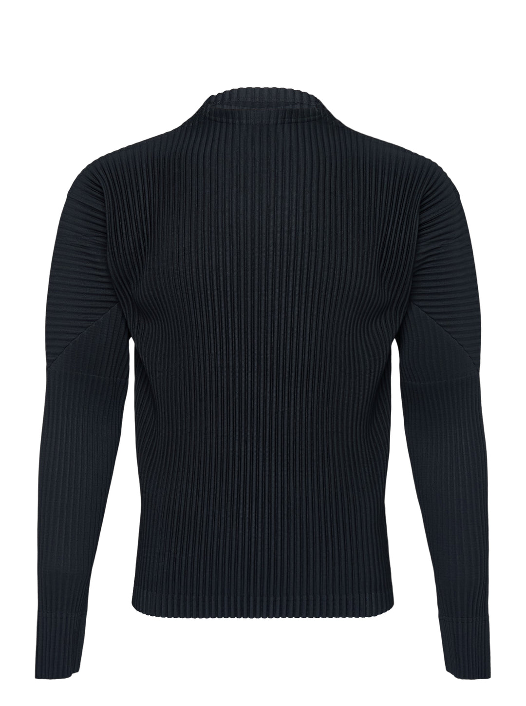 Homme Plissé Issey Miyake Monthly Colors October pleated long-sleeve top with mock neckline, shown from the front