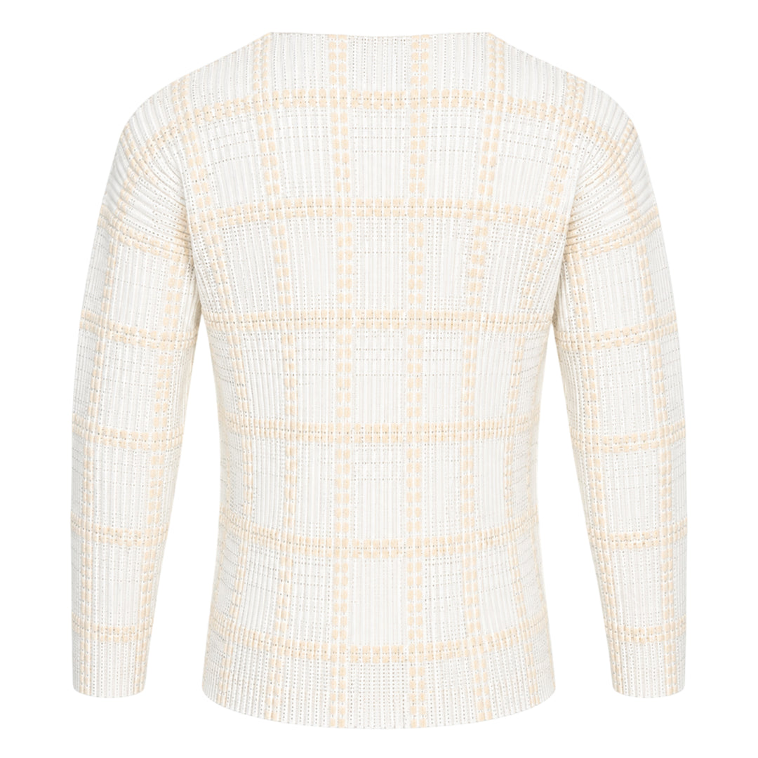 Lace Grid Pleated Cardigan