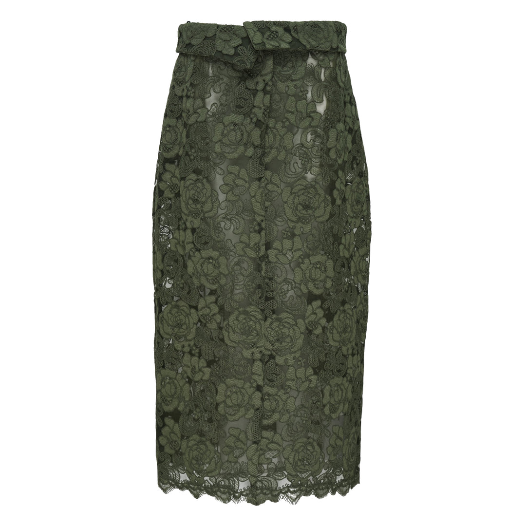 Floral Lace Pencil Skirt