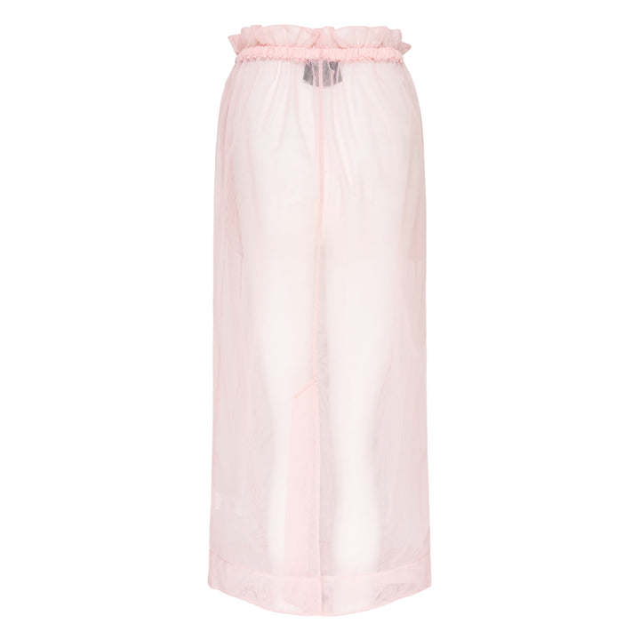 Gathered Waist Cord Tulle Skirt