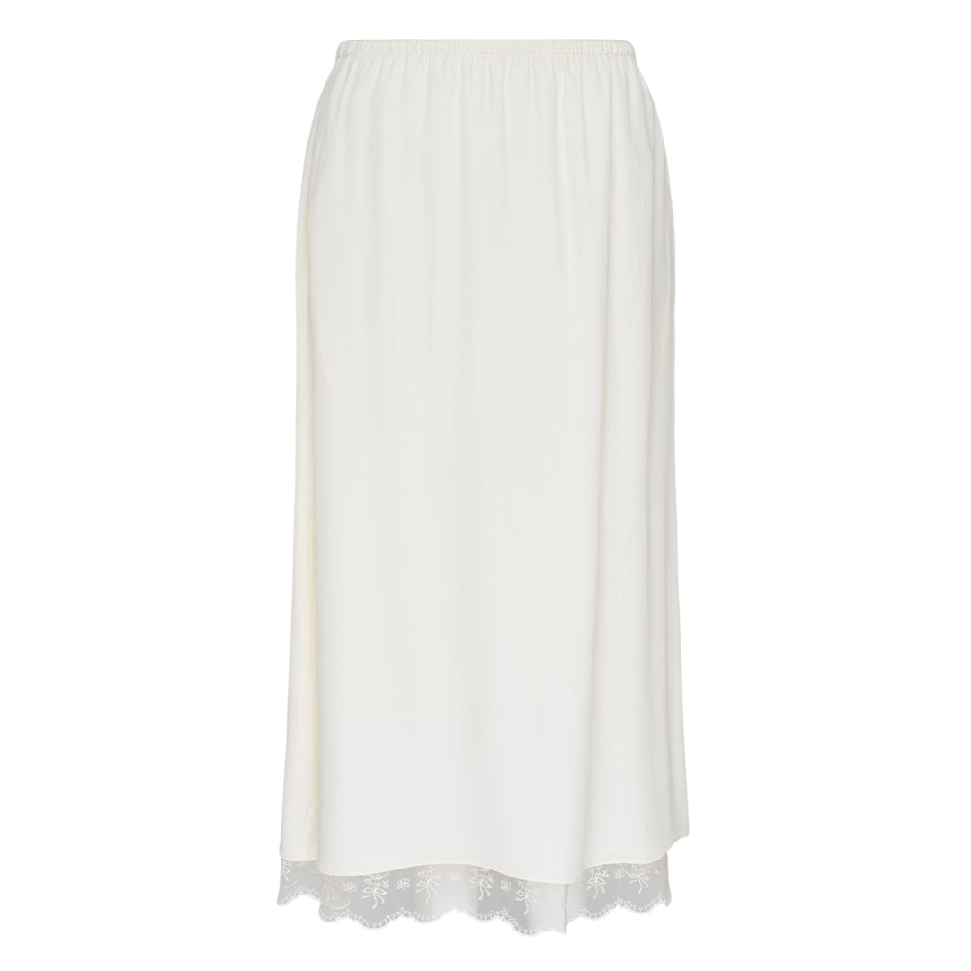 Lace Trim Crepe Negligee Skirt