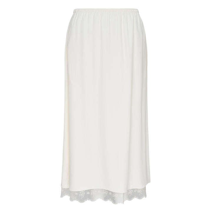 Lace Trim Crepe Negligee Skirt
