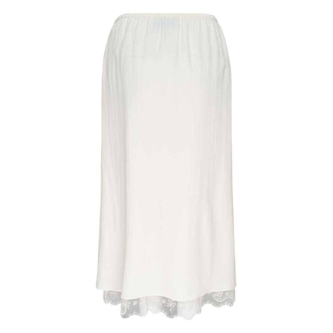 Lace Trim Crepe Negligee Skirt