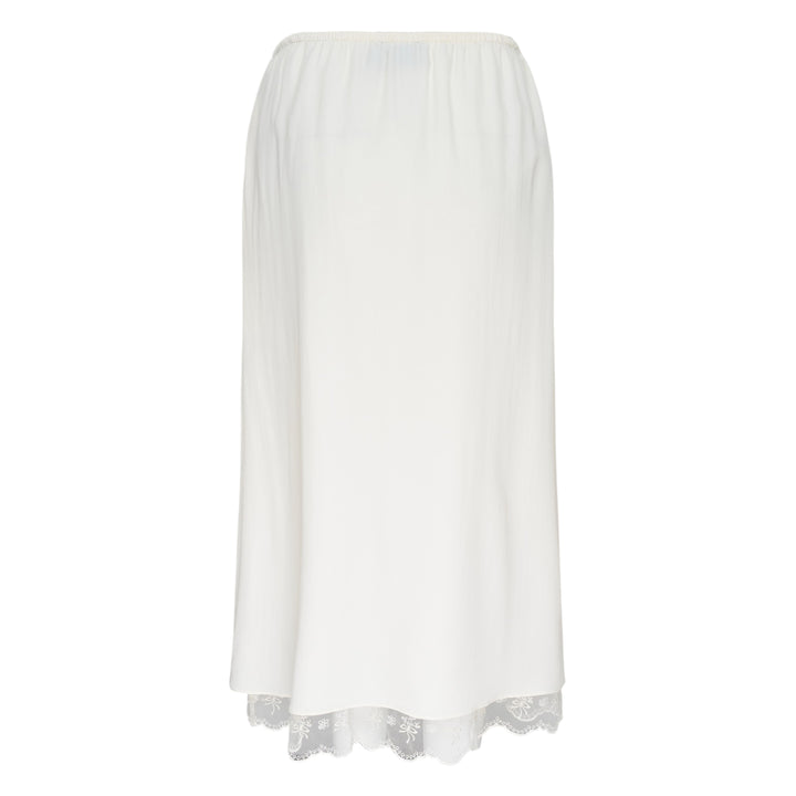 Lace Trim Crepe Negligee Skirt