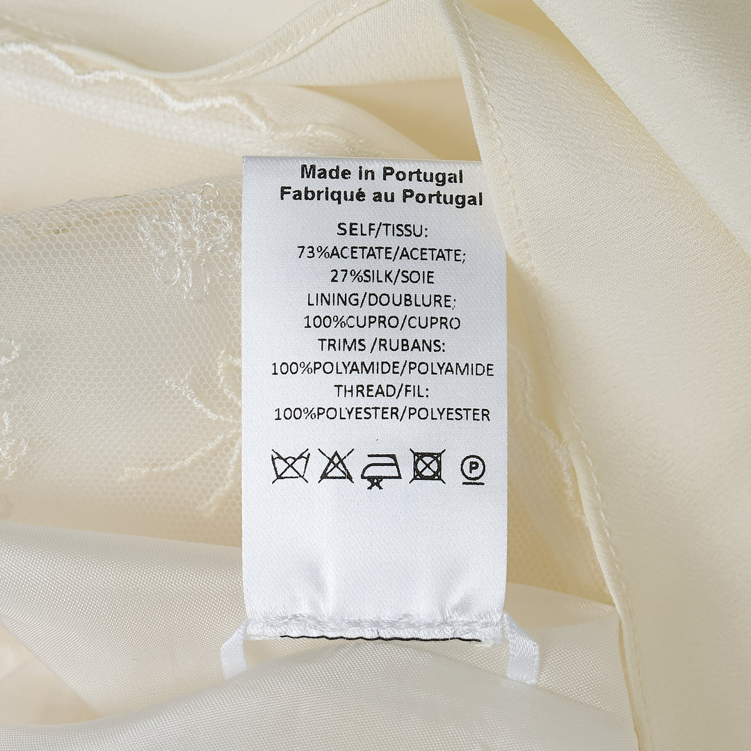 Lace Trim Crepe Negligee Skirt