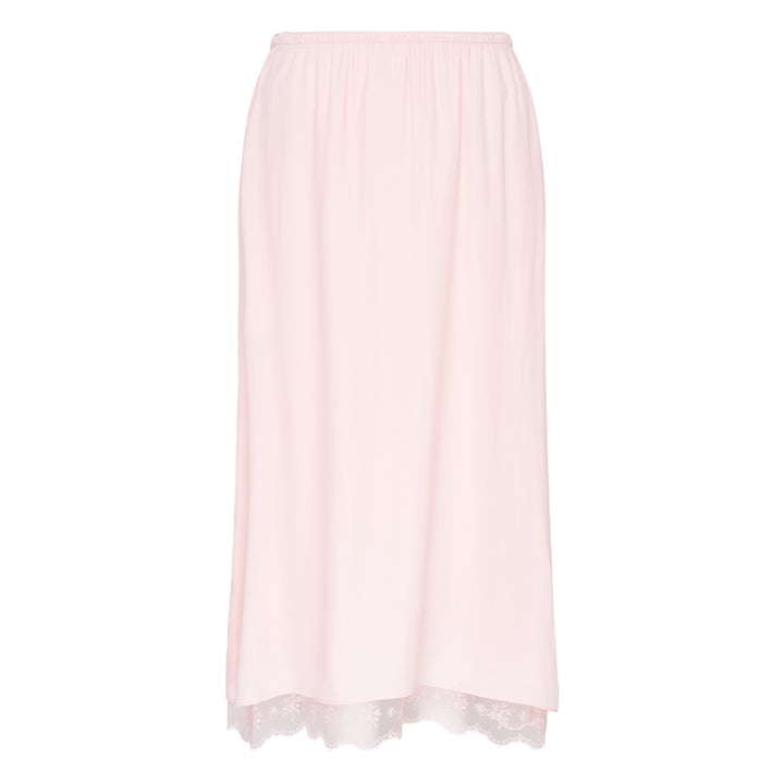 Lace Trim Crepe Negligee Skirt