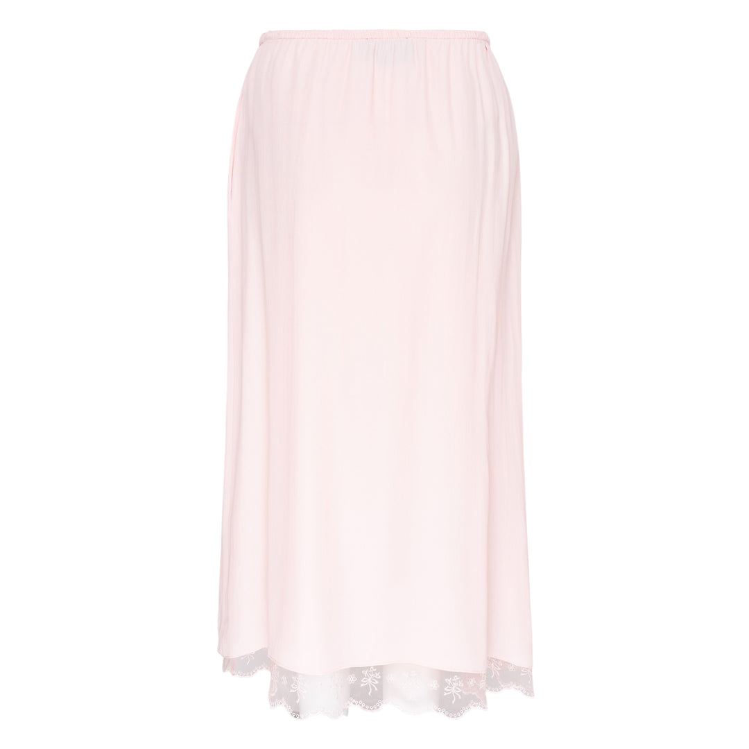 Lace Trim Crepe Negligee Skirt