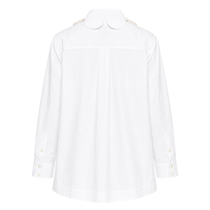 Pearl Collar Masculine Blouse