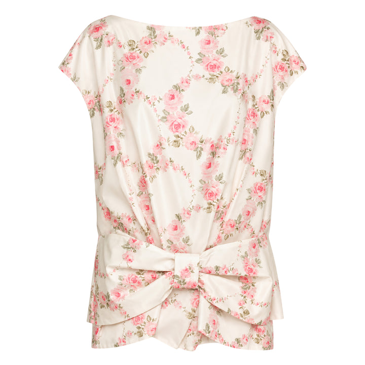 Boxy Peplum Bow Top