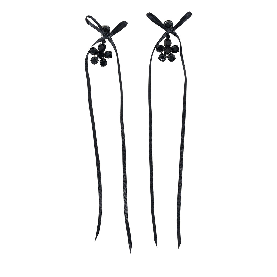 Mini Daisy Drop Bow Earrings