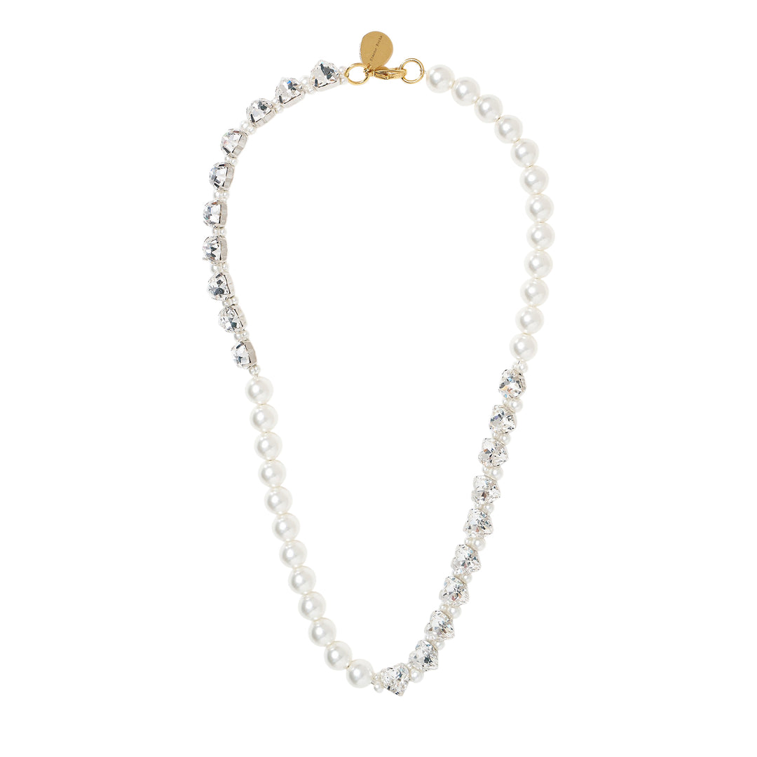 Quartet Pearl & Crystal Heart Necklace