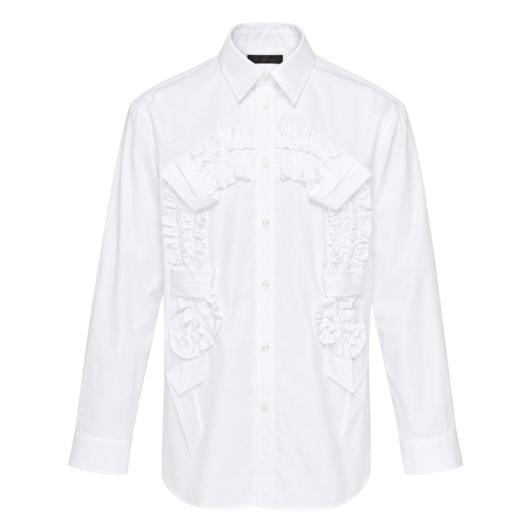 Ruffle Horseshoe Long Sleeve Shirt