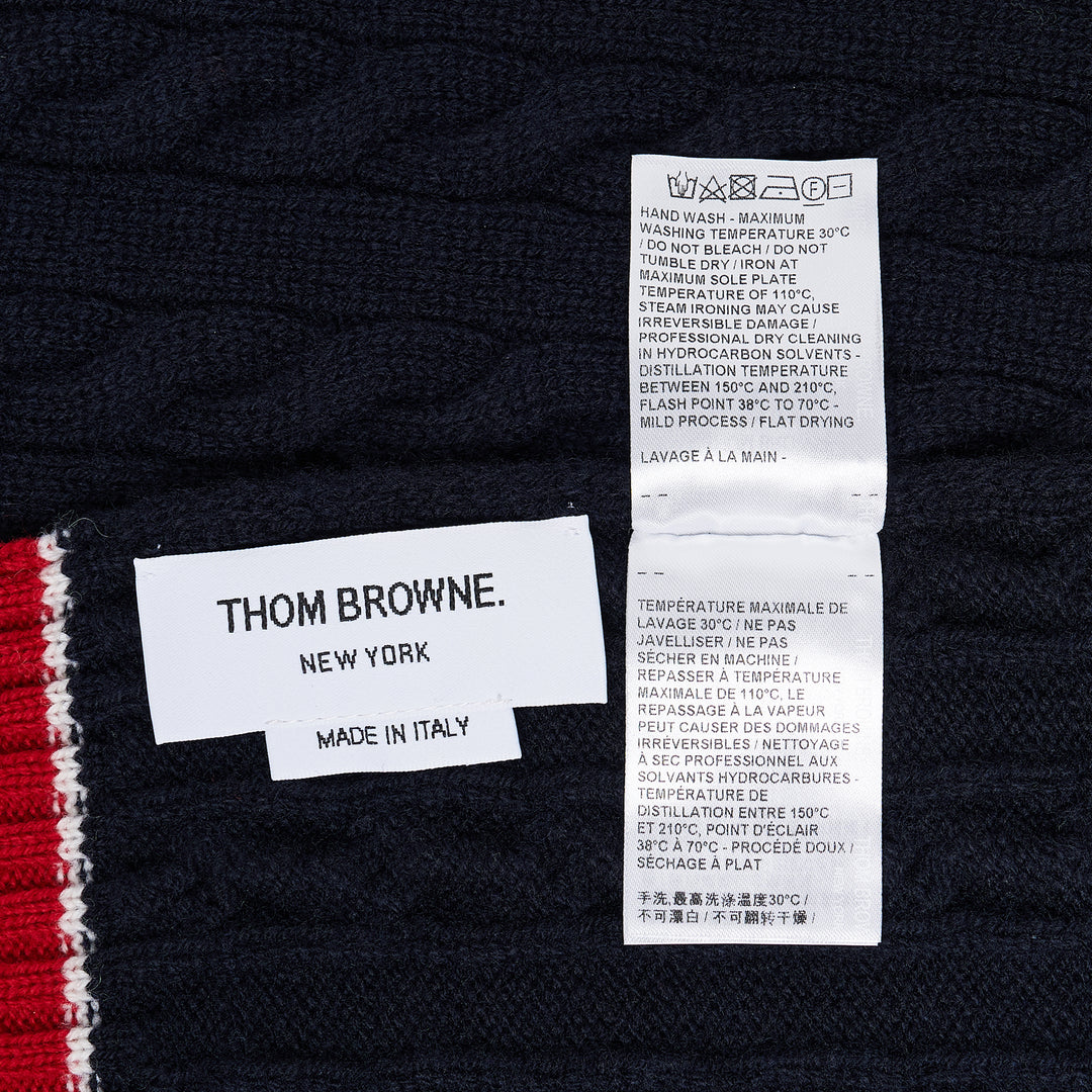 Cable and Rib Merino Scarf